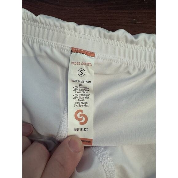 Cross Court L23 Giovanni Slit Skirt Size Small Tennis Skirt White NWT - Picture 8 of 9